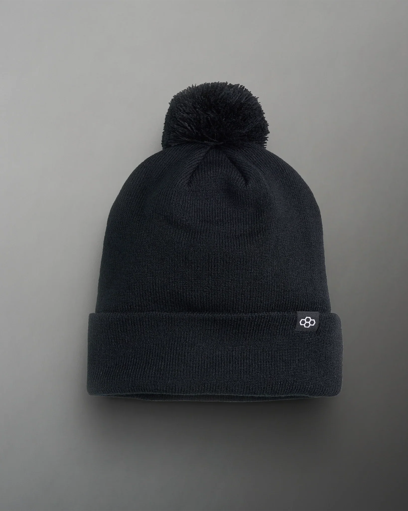 Team Pom Fold Over Beanie - Black