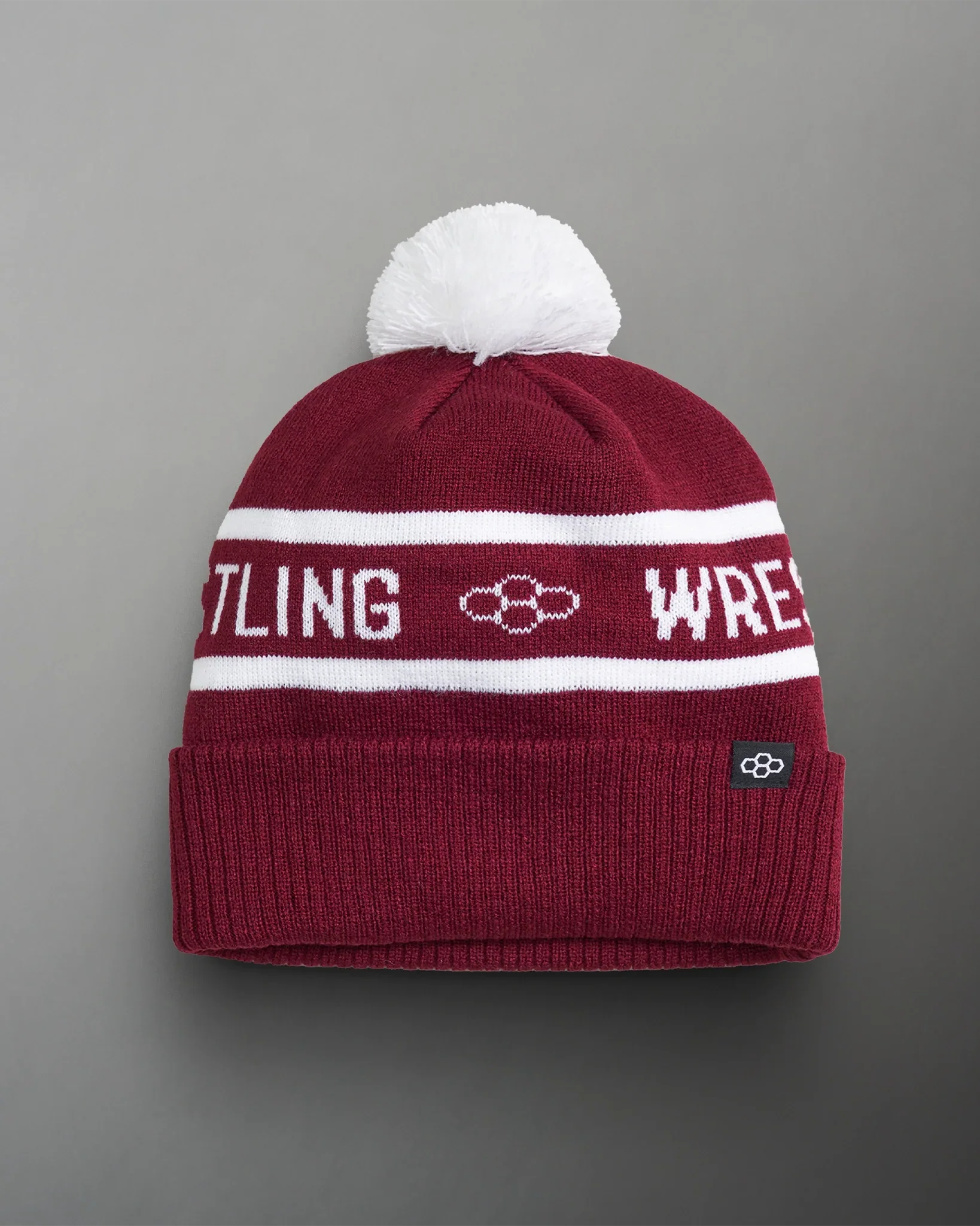 Team Wrestling Fold Over Beanie - Maroon/White