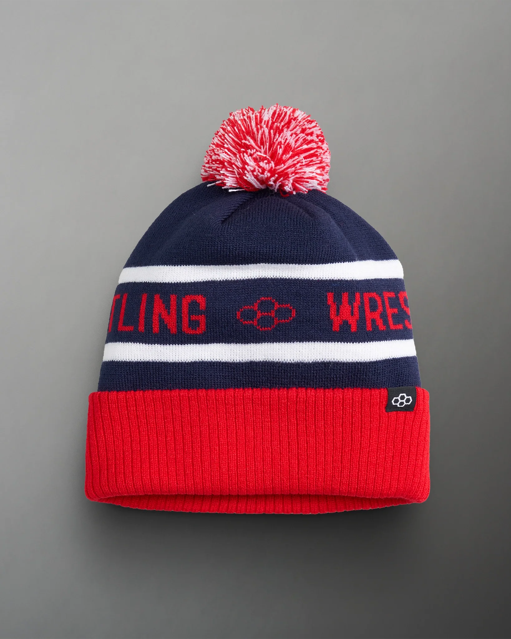 Team Wrestling Fold Over Beanie - Red/Navy/White