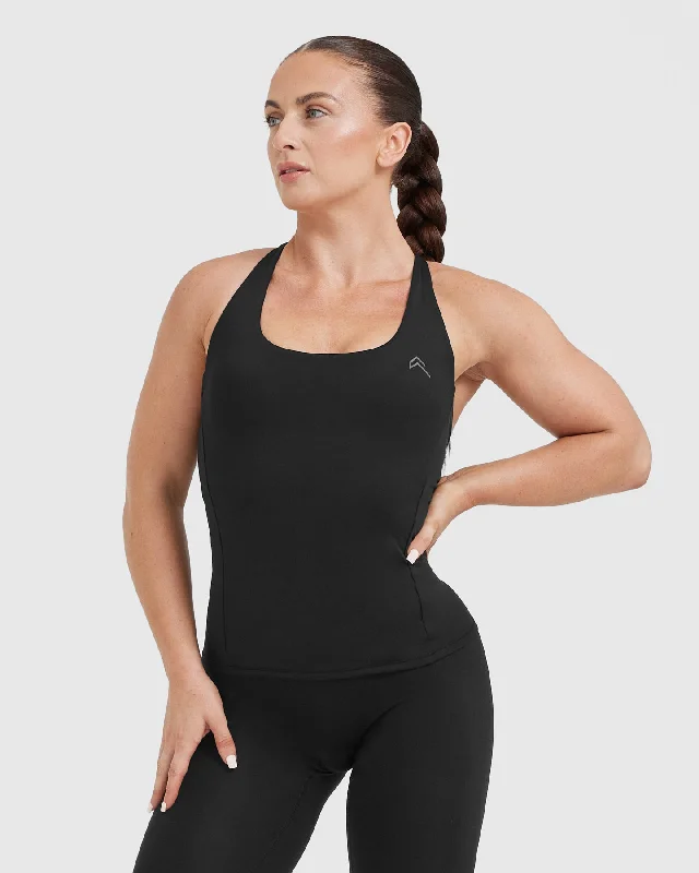 Sportswear/Tops dream physique-Timeless Square Neck Vest | Black