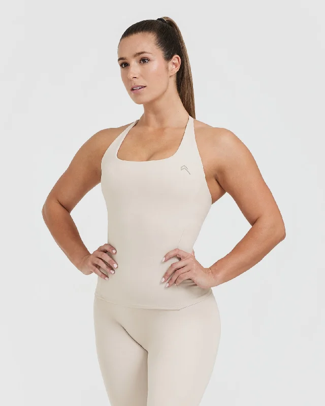 Sportswear/Tops one-click buy-Timeless Square Neck Vest | Sand