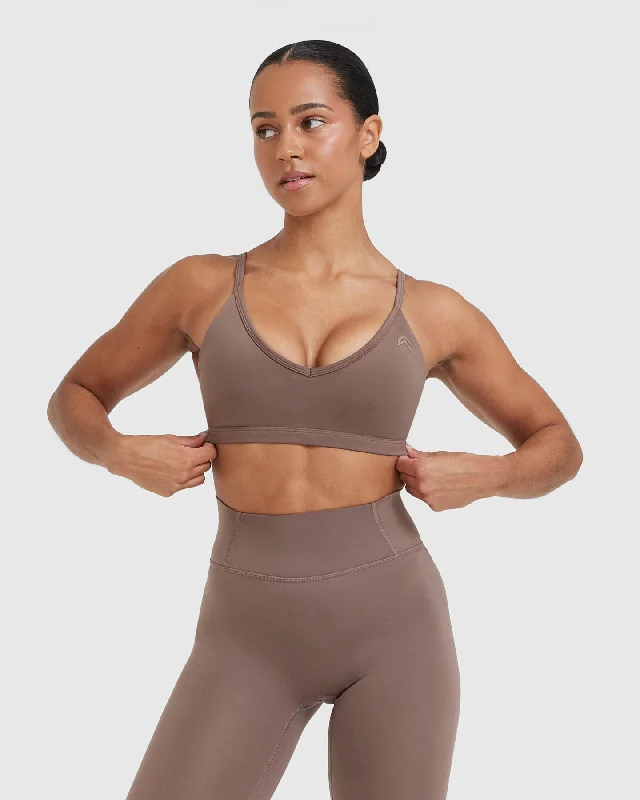 Sportswear/Tops before after-Timeless Strappy Bralette | Cool Brown