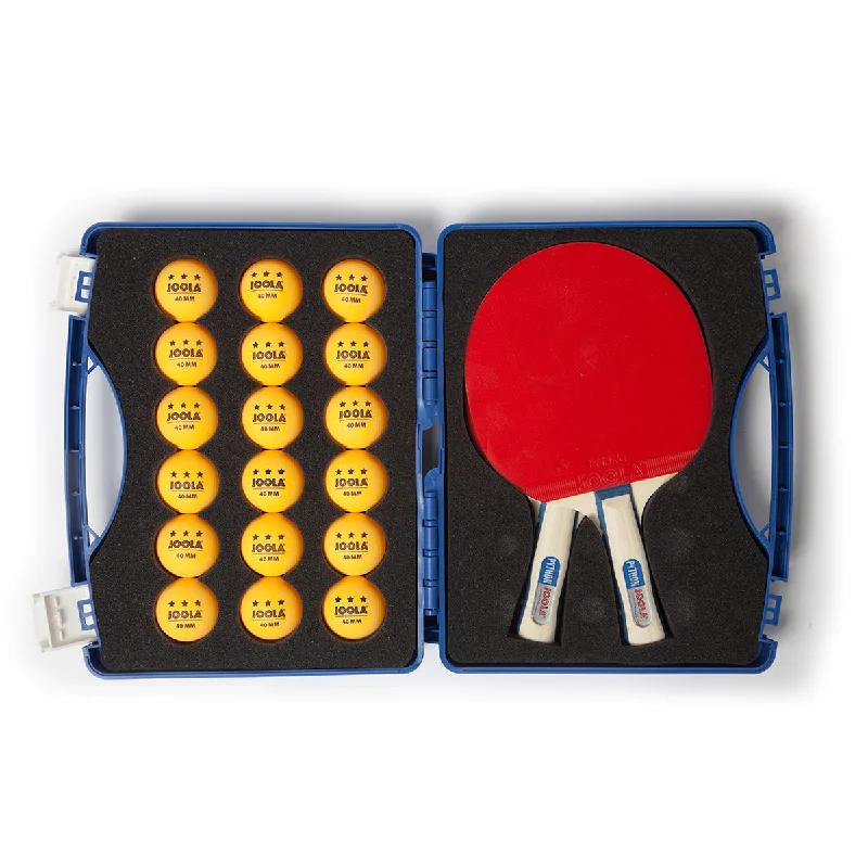 JOOLA Tour Competition Table Tennis Rackets & Balls Case Set