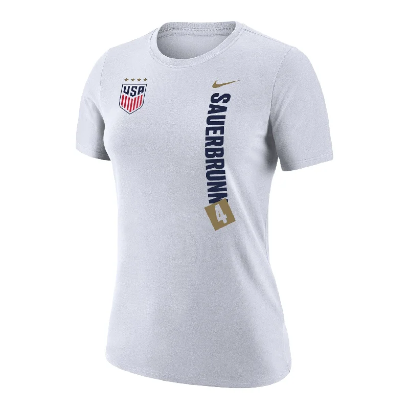 Women's Nike USWNT Vertical Sauerbrunn White Tee