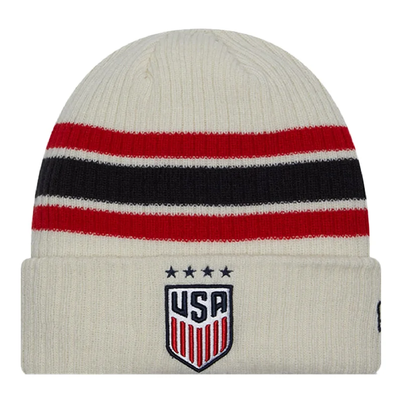 Adult New Era USMNT Vintage Cream Knit Hat