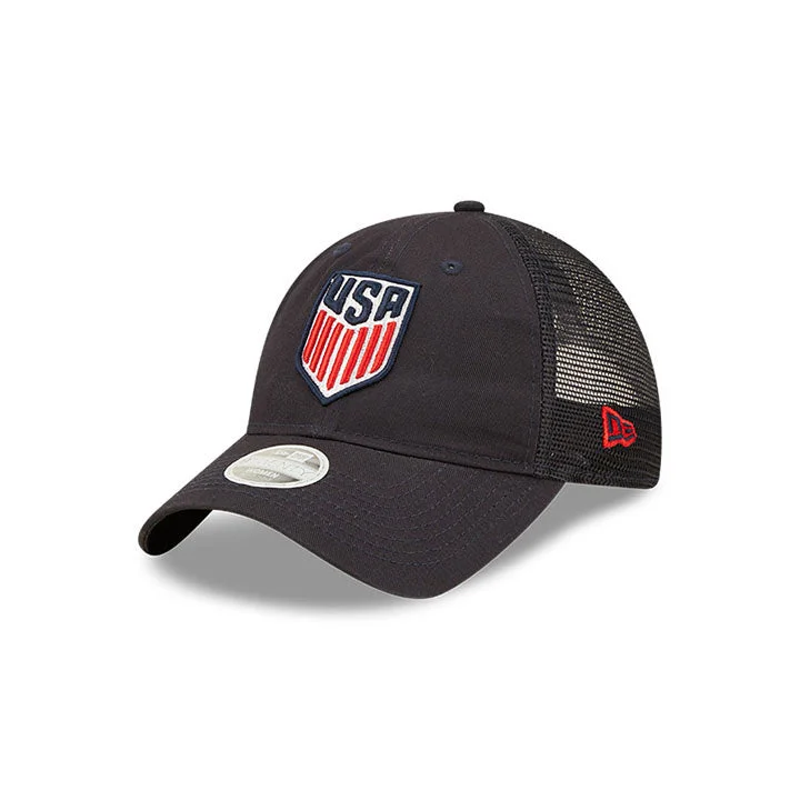 Women's New Era USMNT 9Twenty Banded Trucker Mesh Navy Hat