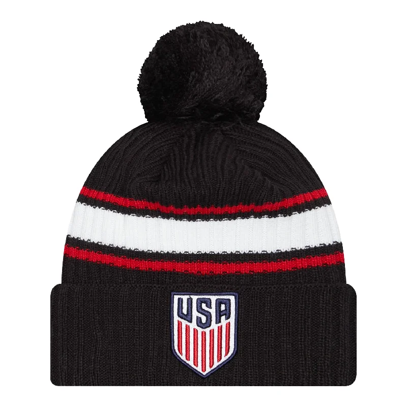 Adult New Era USMNT Fold Black Knit Hat