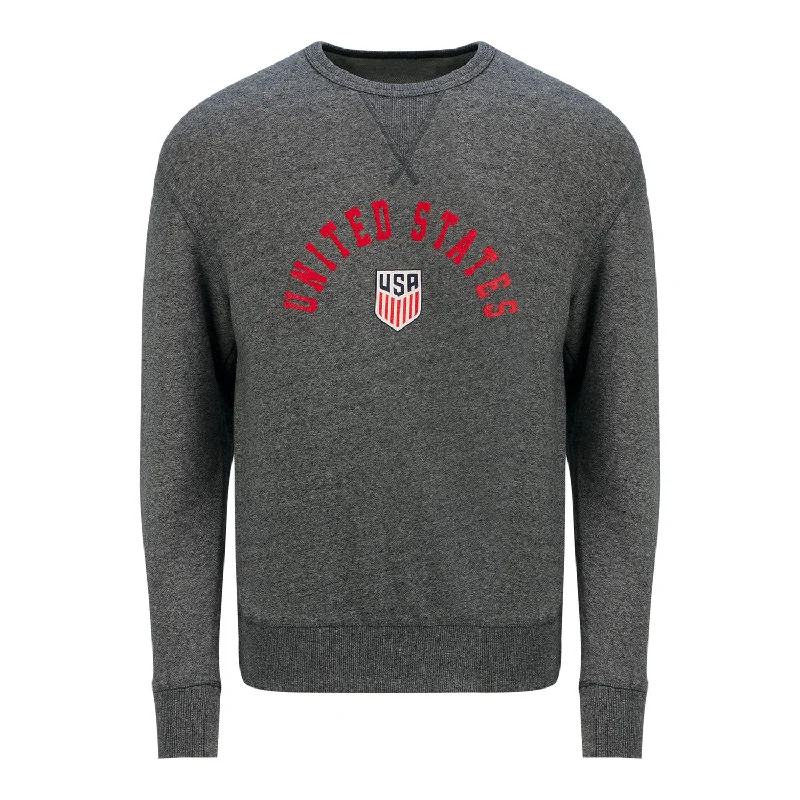 Men's New Era USMNT United States Arch Grey Crew Sweatshirt