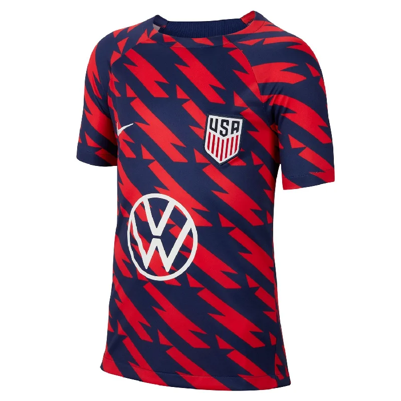 Youth Nike USMNT 2023 VW Pre-Match Red Top