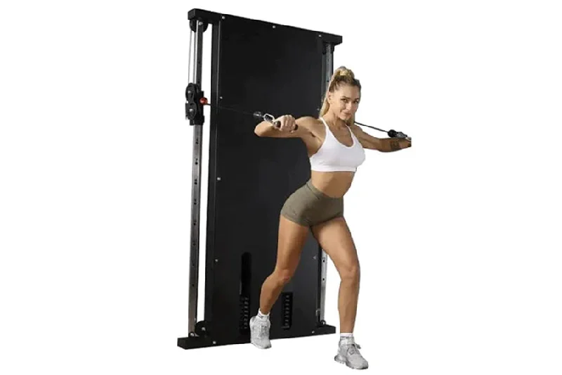 Multi-station home gym for fitness routines-Warrior Wall Mounted Cable Pulley Home Gym System (Two Stack)