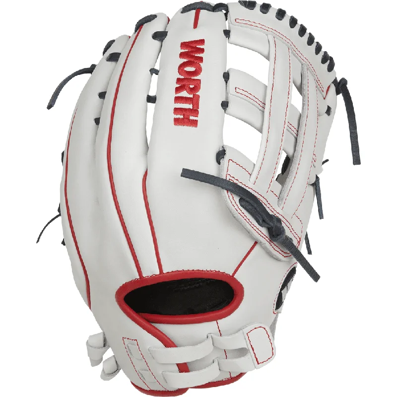 Fielding Gloves with easy maintenance-Worth Freedom Series White/Navy/Red 13" Slowpitch Softball Glove: WWF130-6WNS