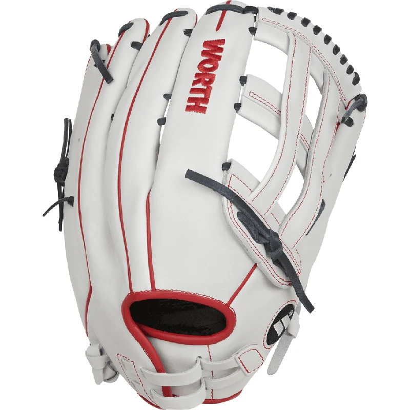 Fielding Gloves for ground balls-Worth Freedom Series White/Navy/Red 15" Slowpitch Softball Glove: WWF150-6WNS