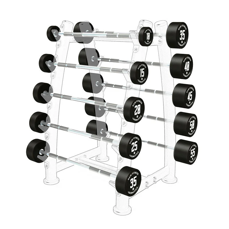 Barbell for strength building-Fixed Straight CPU Barbell - 10KG - 55KG Pack