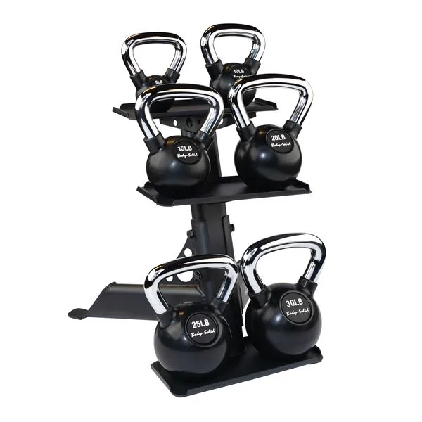 Kettlebell for home gym-Body-Solid 3-Pair Kettlebell Rack