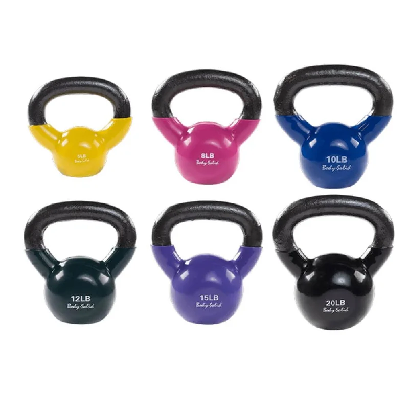 Kettlebell for home endurance palette-Body-Solid Vinyl Coated Kettlebell Sets KBVS