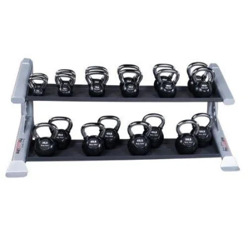 Kettlebell lightweight build-Body-Solid Pro Club Line 2 Tier Kettlebell Rack #SDKR500KB