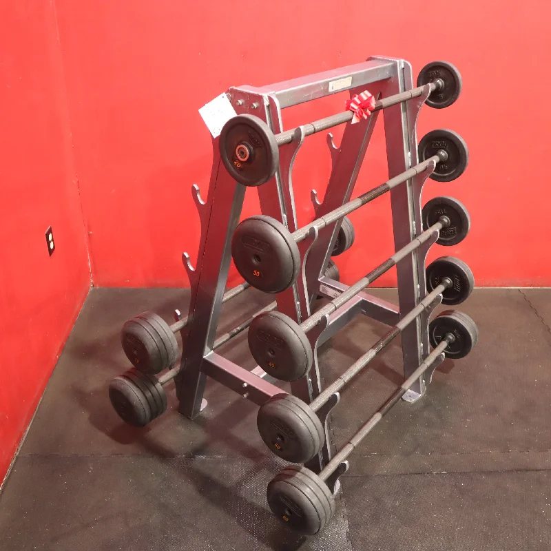 Barbell for squat training-Epic Strength Fixed Barbell Set 20lb-110lb w/ Rack (Refurbished)