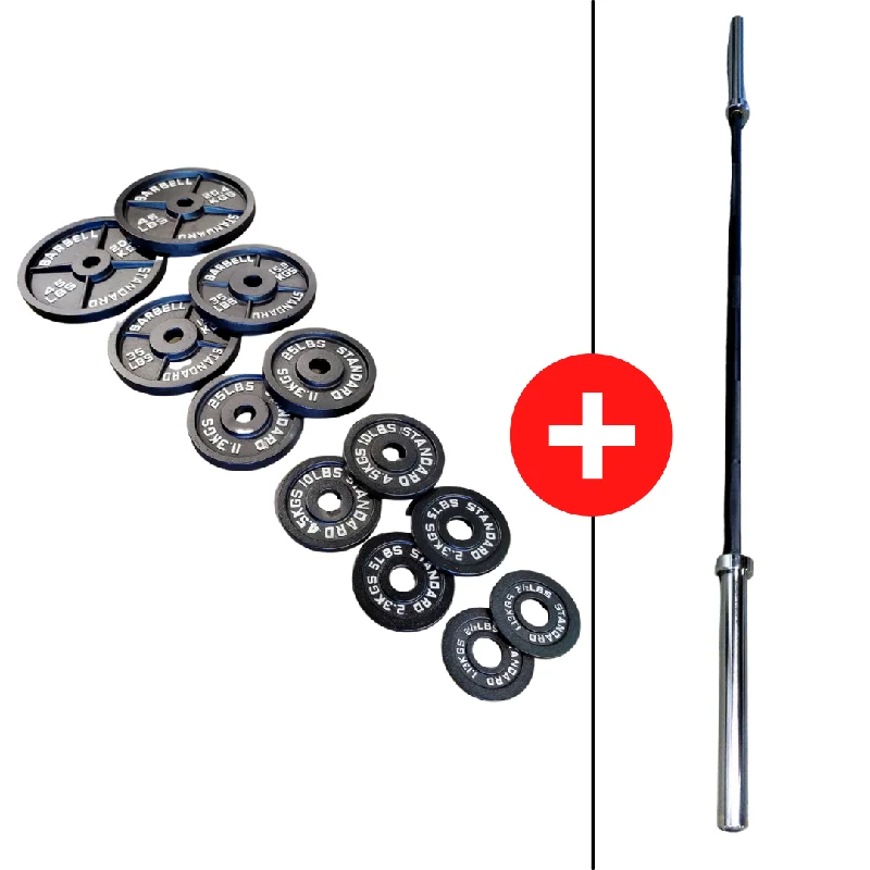 Barbell for home endurance-Essentials Olympic Plate Barbell Packages