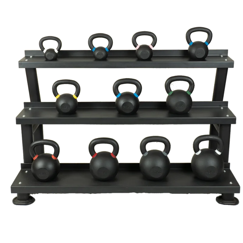 Kettlebell for muscle toning-Fitness Products Direct 3 Tier Kettlebell Rack