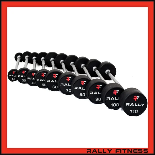 Barbell with comfortable grip-Rally Fitness® Fixed Barbell Set with Straight Bar