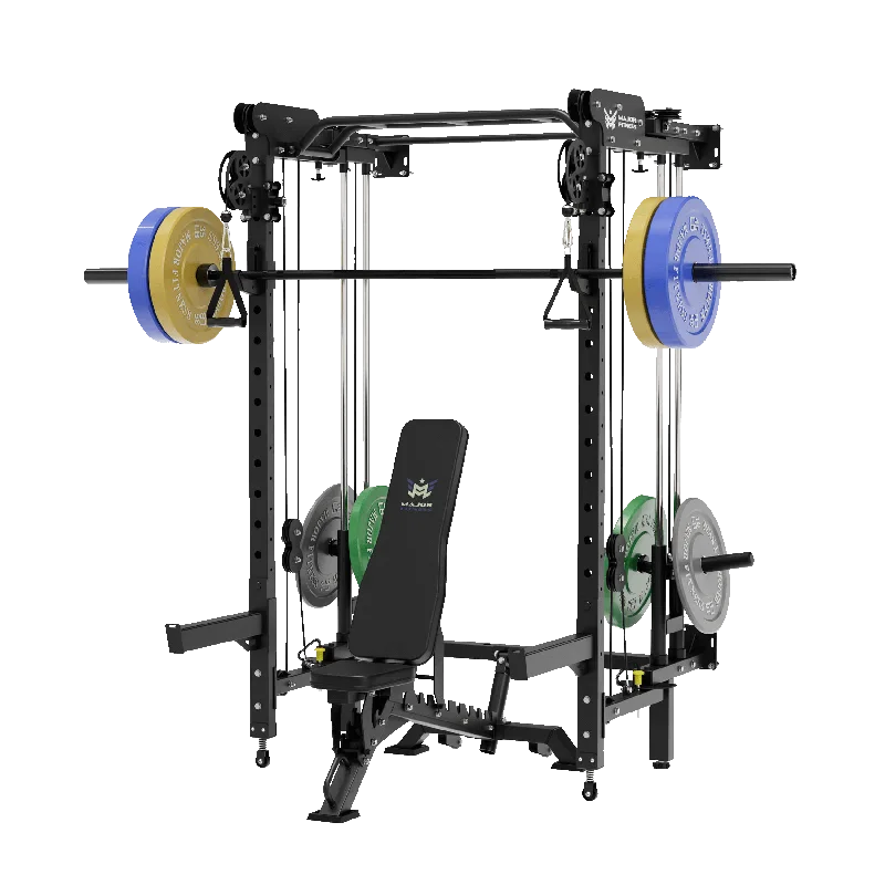 Multi-station home gym with single cable-MAJOR FITNESS All-In-One Home Gym Folding Power Rack Package Lightning F35