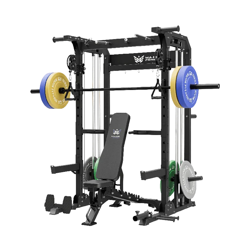 Multi-station home gym with cushioned support-MAJOR FITNESS All-In-One Home Gym Power Rack Package F22