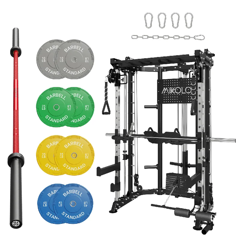 Barbell for small spaces gym-MIKOLO TANK 1 with Barbell and Weights Set