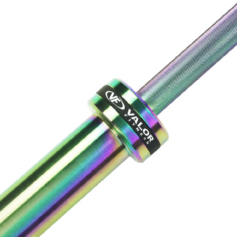 Barbell with resilient build-Rainbow Coated Needle Bearing Barbell 86" 28mm