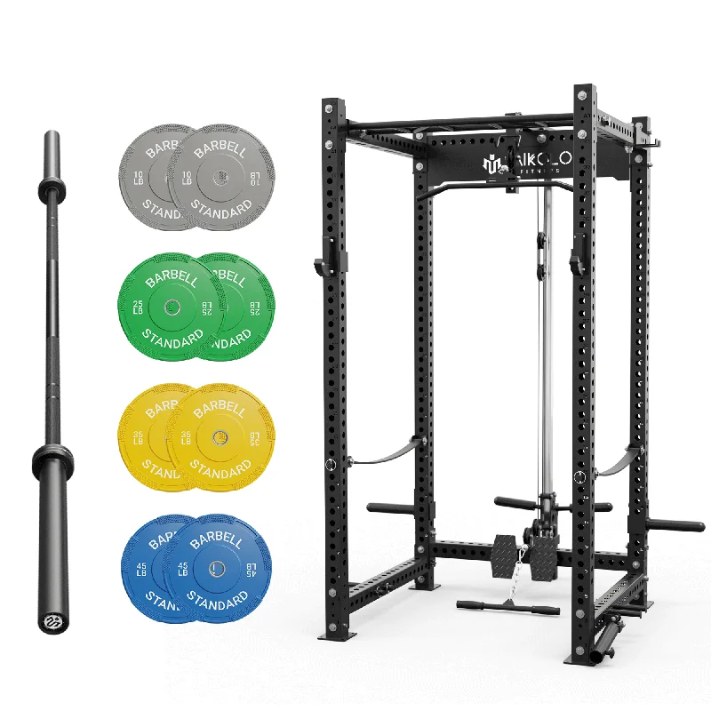 Barbell for squat strength-P5 Rack with Barbell and Weights Set