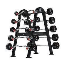 Barbell with non-slip texture-TAG 10 Unit Barbell Rack Black Frame