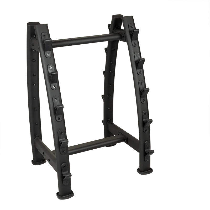 Barbell with weight options-SMW 10 Unit Barbell Rack Black Frame