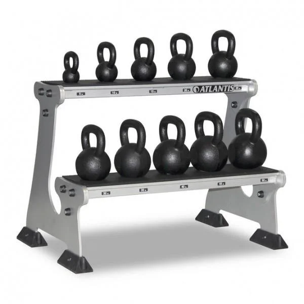 Kettlebell for quick exercises-Atlantis Strength S-290 Two Tier Kettlebell Rack