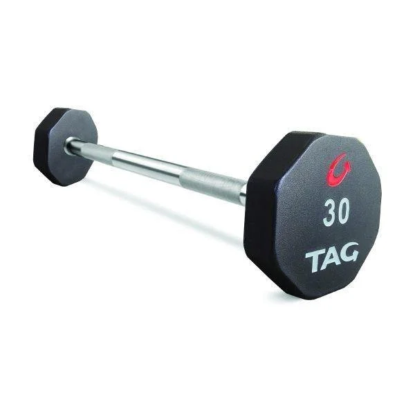 Barbell for back power-TAG 8 Sided Premium Ultrathane Straight Fixed Barbell Set 20-110 (10 Bars)