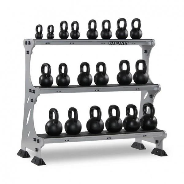 Kettlebell durable material-Atlantis Strength S-291 Three-Tier Kettlebell Rack (Pairs)