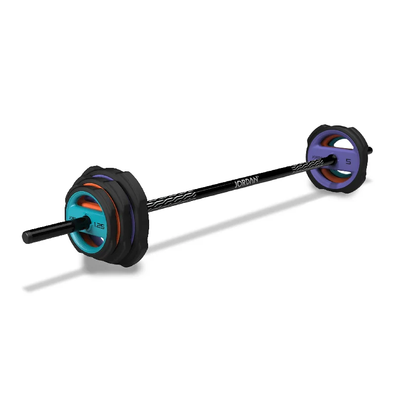 Barbell for cardio fitness-JORDAN Ignite Pump X ™ Urethane Studio Barbell Sets and Plates