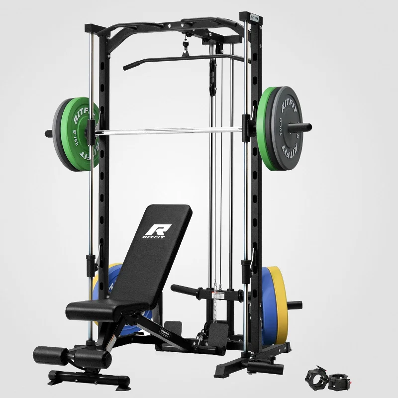 Multi-station home gym for home training-RitFit PSR05 2.0 Smith Machine Home Gym Package