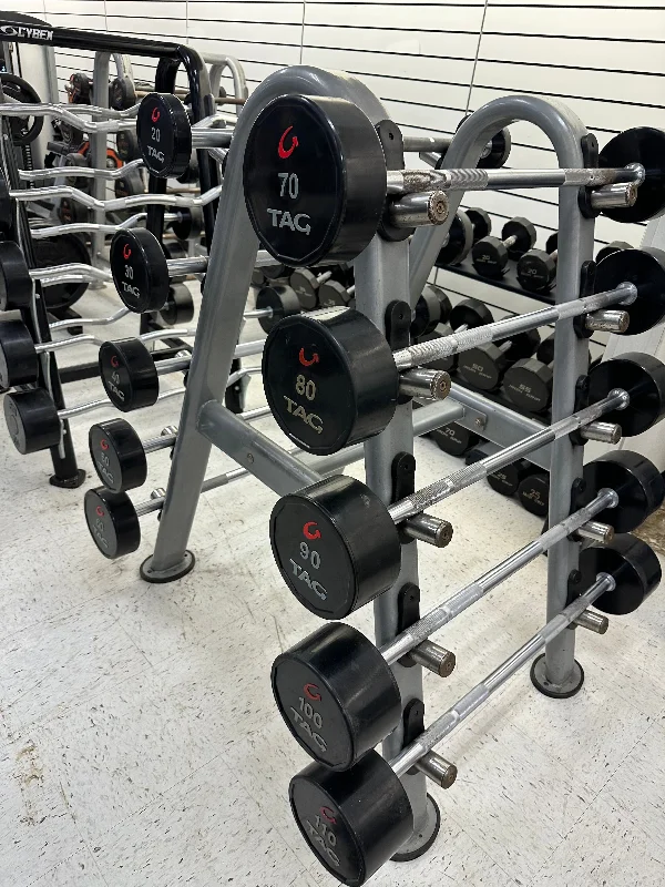 Barbell with balanced grip-TAG Barbell Rack