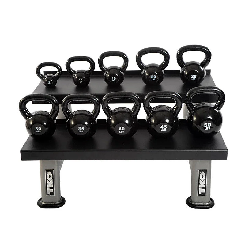 Kettlebell for agility exercises-TKO Strength 859KR 2 Tier Kettlebell Rack