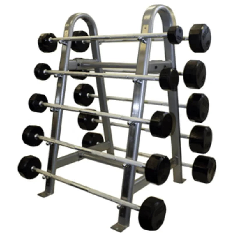 Barbell for squat stamina-TROY COMMPAC-TSBR110 20lbs-110lbs 12-Sided Rubber Straight Barbell Set with Rack