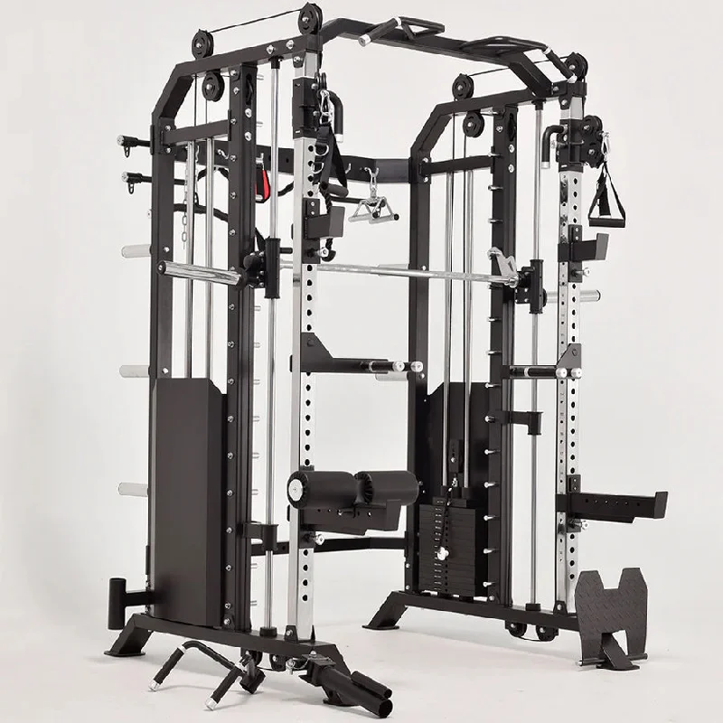 Multi-station home gym with robust steel-Warrior 801 Power Rack Cable Pulley Home Gym w/ Smith Rack