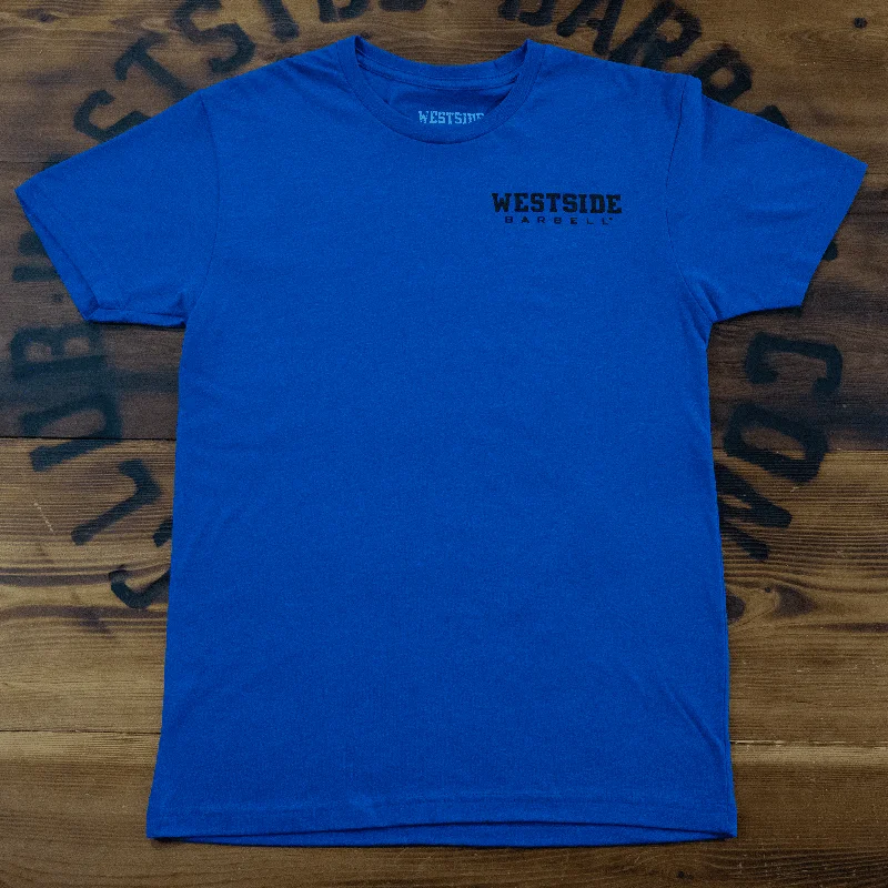 Barbell for fitness training home-Westside Barbell Left Chest Logo T-shirt - Blue