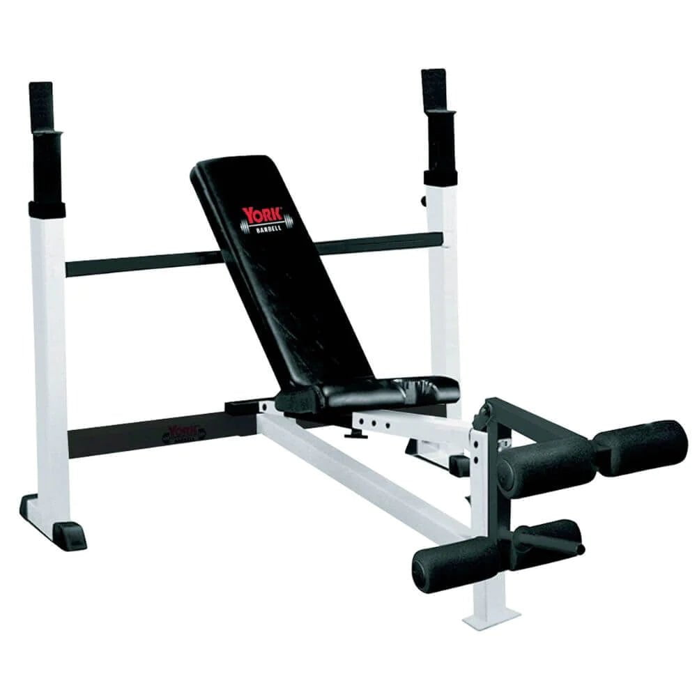 Barbell with firm hold-York Barbell FTS Adjustable Olympic Combo Bench With Leg Developer