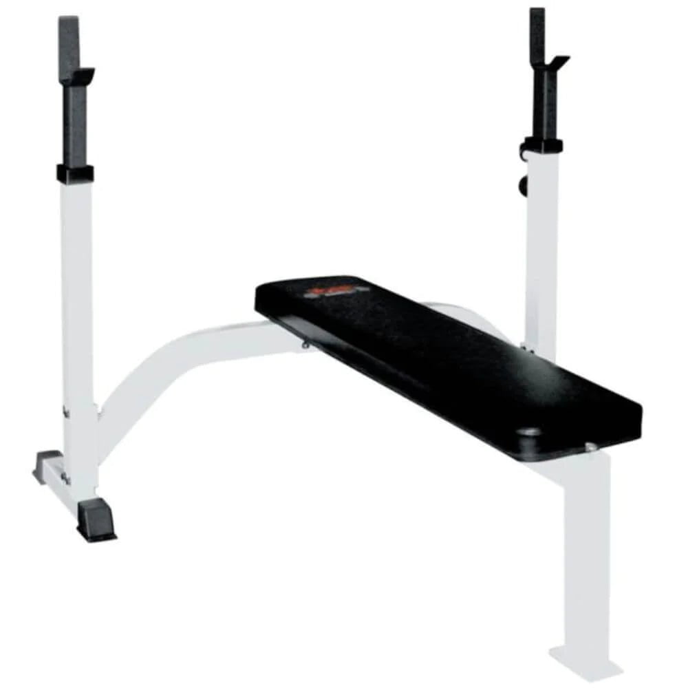 Barbell for deadlift endurance-York Barbell FTS Olympic Fixed Flat Bench With Uprights