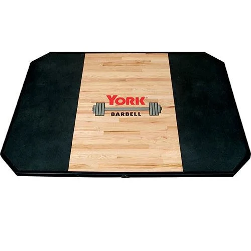 Barbell for gym power training-York Barbell Solid Red Oak Platform 8’ x 8’