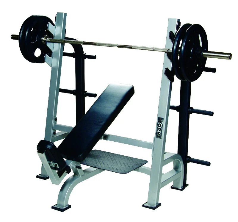 Barbell for workout schedules-York Barbell STS Series Olympic Incline Bench with Gun Racks Silver 55038